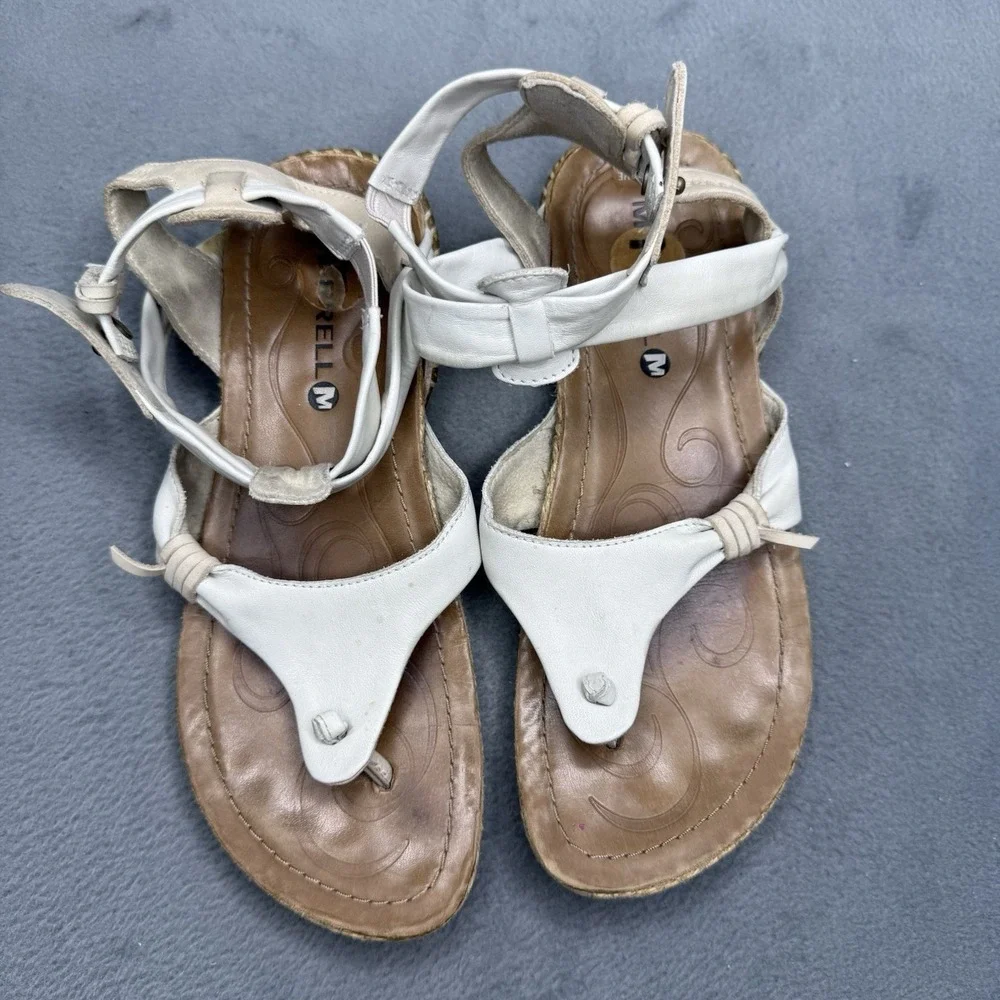 Merrell Womens Brown Leather Strappy Comfort Slingback Sandals Size 7 J55140